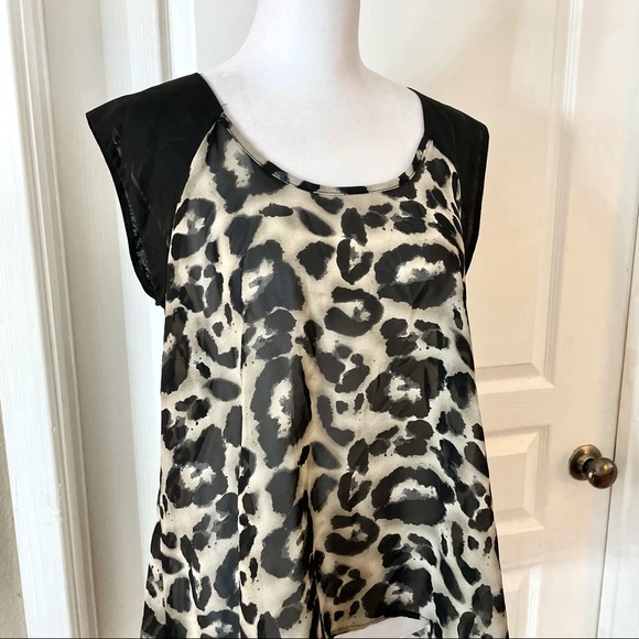 3/$20 Charlotte Russe cheetah print sheer blouse - Picture 2 of 6